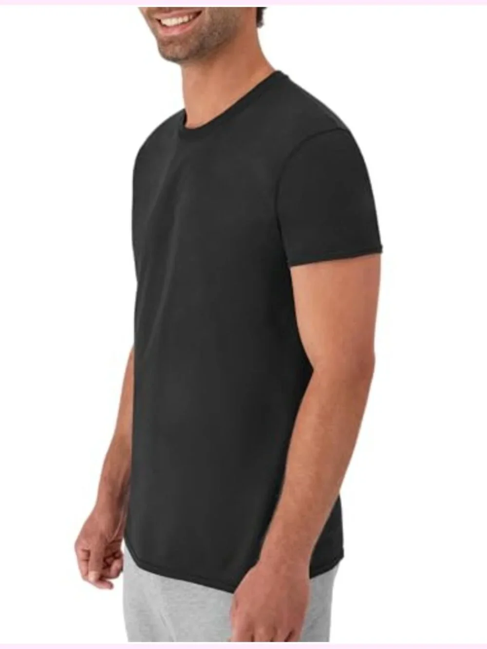 Cotton Undershirts 6-Pack Men's Crew Neck Tag-Free Moisture Wicking Stays Tucked